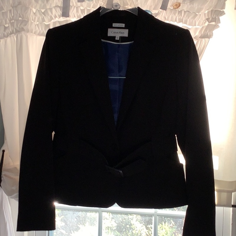 Calvin Klein Lined Belted Suit